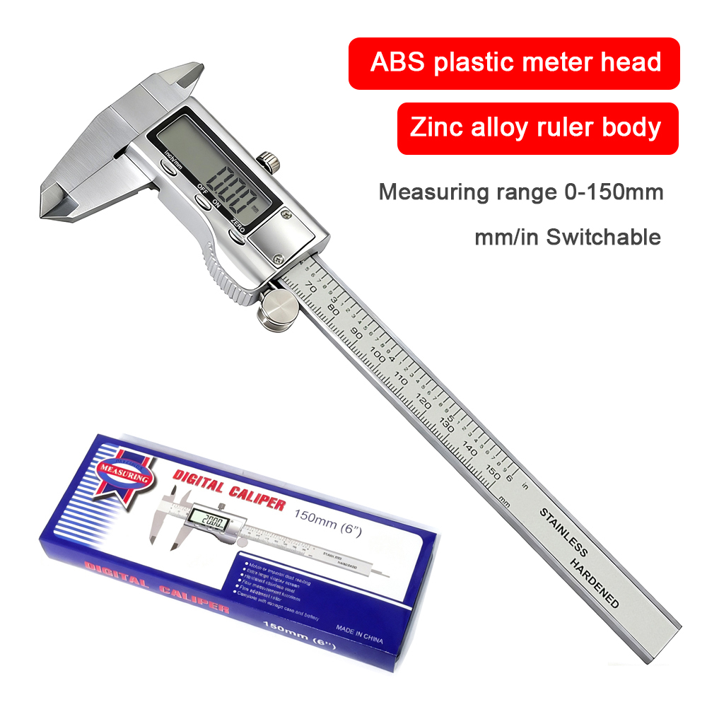 Digital Caliper 150Mm Stainless Steel - 0-150mm Zinklegering Digitale Schuifmaat Metalen Schuifmaat