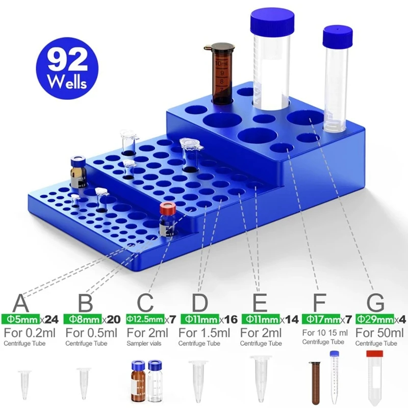 Lab Equipment - Multifunctioneel reageerbuisrek Flaconrek Trapeziumvormig reageerbuisrek voor