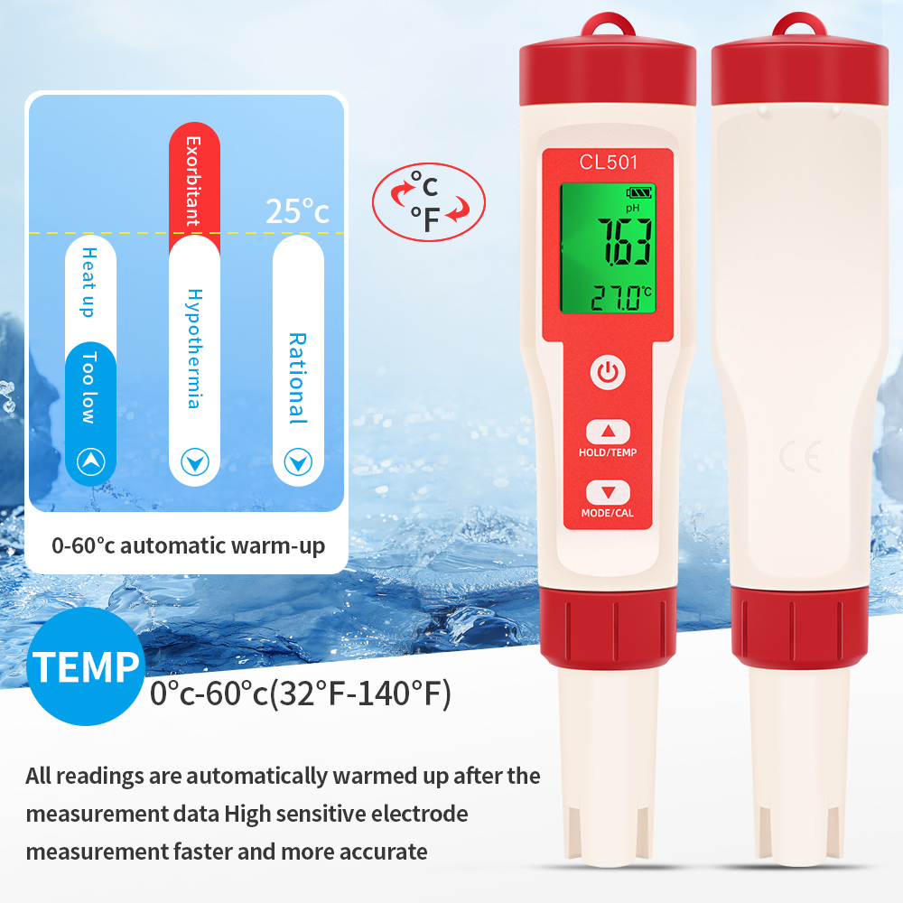 PH/CL2/H2/ORP/Temperatuurmeter - Ph Meter Digital Water Tester recensie en prijs