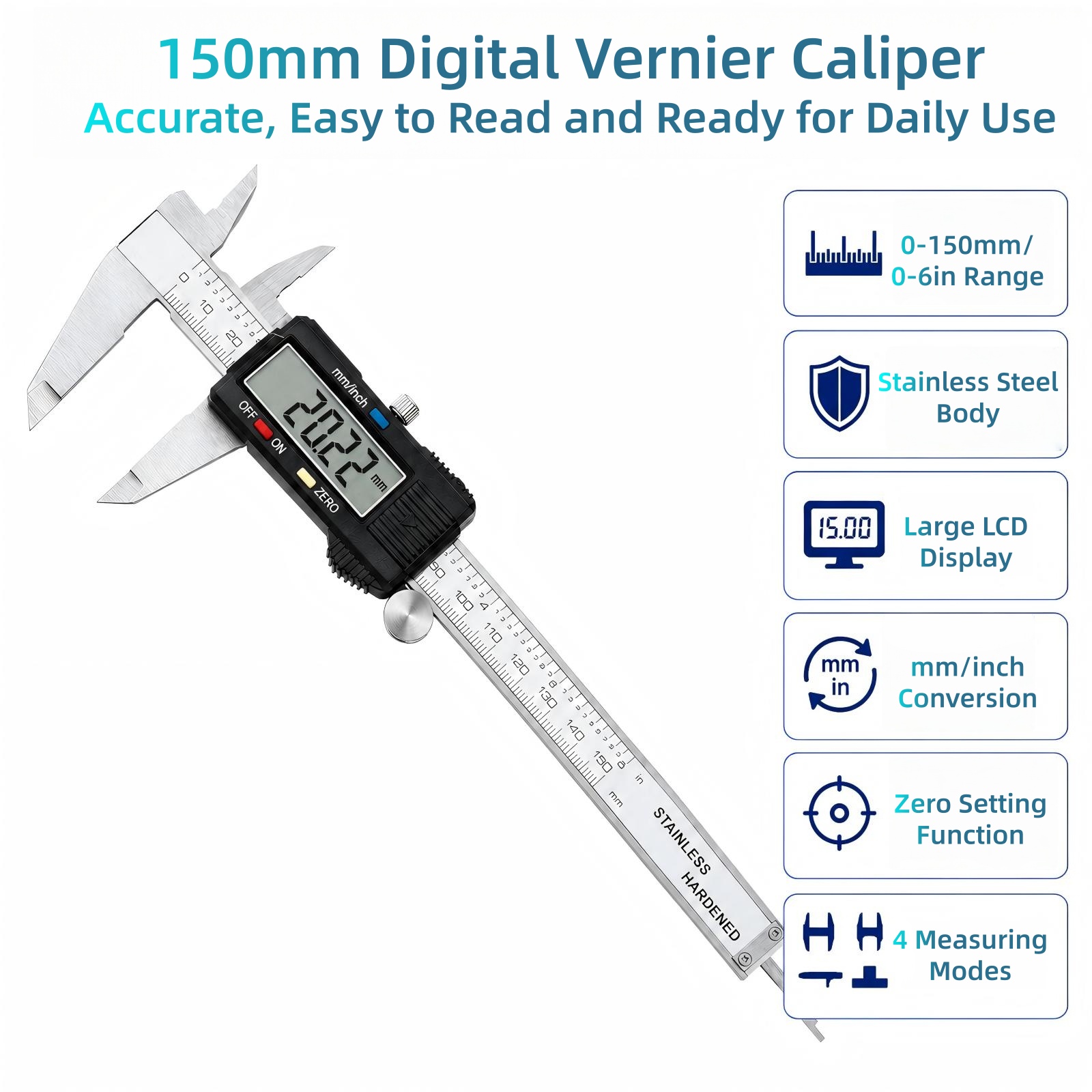 PHYHOO Roestvrij staal Koolsto - Digital Caliper 150Mm Stainless Steel recensie en prijs